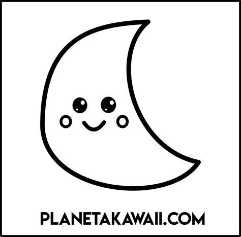 ᐈ Dibujos Kawaii Para Colorear - Planeta Kawaii: Dibujar Fácil con este Paso a Paso, dibujos de A Luna Kawaii, como dibujar A Luna Kawaii paso a paso para colorear