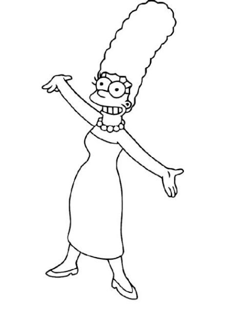 Marge Simpson para colorear y pintar - COLOREA TUS DIBUJOS: Aprender como Dibujar Fácil con este Paso a Paso, dibujos de A Marge Simpson, como dibujar A Marge Simpson para colorear e imprimir