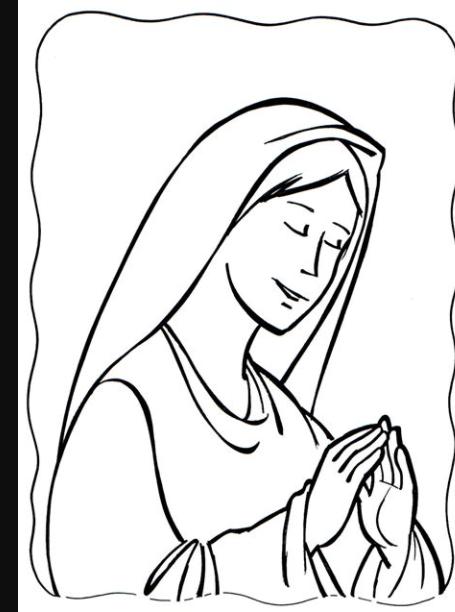 Dibujo de Maria para colorear ~ Dibujos Cristianos Para: Dibujar y Colorear Fácil, dibujos de A Maria, como dibujar A Maria para colorear e imprimir