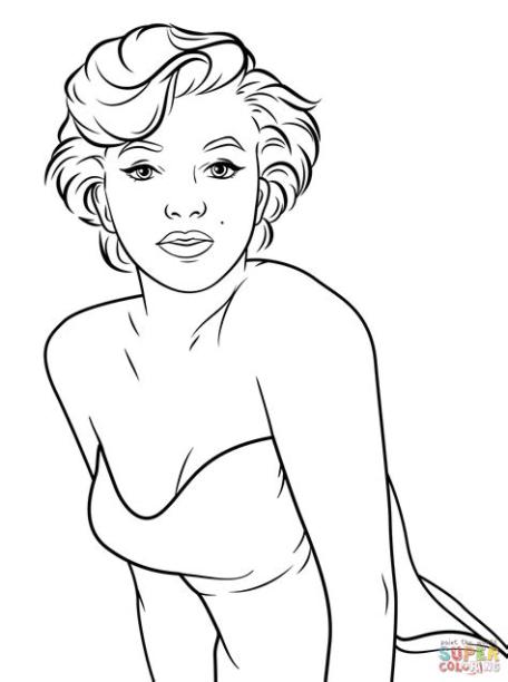 Dibujo de Marilyn Monroe para colorear | Dibujos para: Dibujar y Colorear Fácil, dibujos de A Marilyn Monroe, como dibujar A Marilyn Monroe para colorear