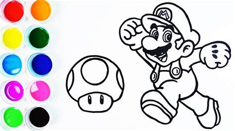 Cómo Dibujar y Colorear a Mario Bros Paso a Paso: Aprender como Dibujar y Colorear Fácil, dibujos de A Mario, como dibujar A Mario paso a paso para colorear