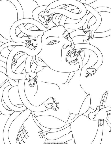 Medusa mitológica para colorear - Dibujos para colorear: Aprende como Dibujar Fácil, dibujos de A Medusa, como dibujar A Medusa para colorear