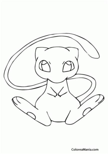 Colorear Pokemon Mew (Pokemon). dibujo para colorear gratis: Aprende a Dibujar y Colorear Fácil con este Paso a Paso, dibujos de A Mew, como dibujar A Mew paso a paso para colorear