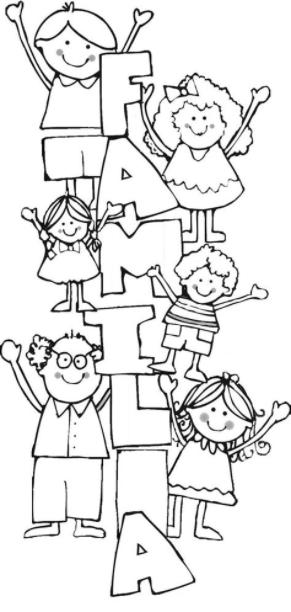 Dibujos del Día de la Familia para descargar. imprimir y: Dibujar y Colorear Fácil, dibujos de A Mi Familia, como dibujar A Mi Familia para colorear e imprimir