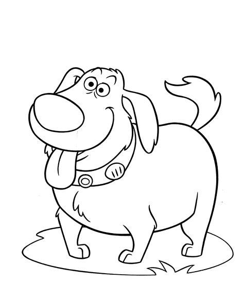Dibujo para colorear - Perrito alegre Doug: Aprende a Dibujar Fácil, dibujos de A Mi Perro, como dibujar A Mi Perro para colorear