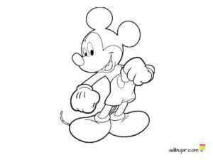 Dibujo de Mickey Mouse para colorear entero | Mickey mouse: Aprender a Dibujar Fácil con este Paso a Paso, dibujos de A Mickey Mouse Entero, como dibujar A Mickey Mouse Entero para colorear e imprimir