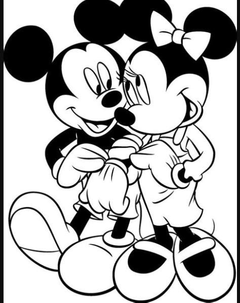 Mickey Mouse y Minnie amor para colorear - Imagui: Aprender como Dibujar Fácil, dibujos de A Mickey Mouse Y Minnie, como dibujar A Mickey Mouse Y Minnie para colorear