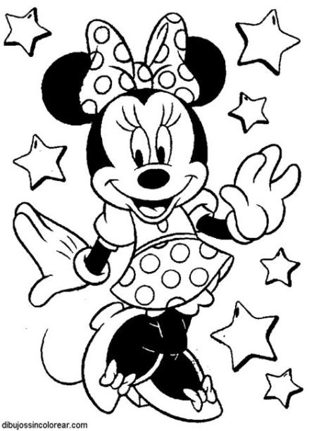 Minnie mouse para colorear.: Dibujar Fácil con este Paso a Paso, dibujos de A Minnie, como dibujar A Minnie paso a paso para colorear