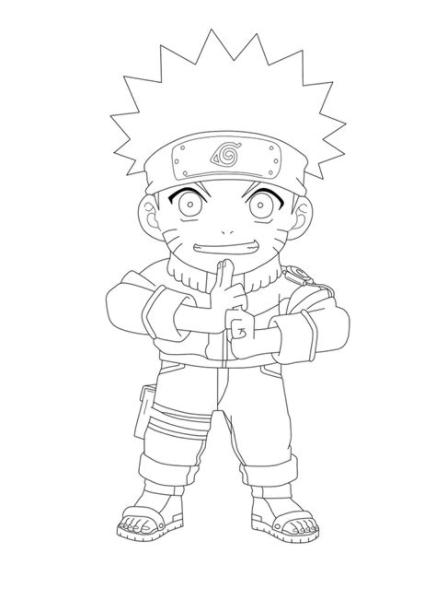 Naruto Uzumaki - Chibi - Lineart by LUISHATAKEUCHIHA on: Dibujar Fácil con este Paso a Paso, dibujos de A Naruto Kawaii, como dibujar A Naruto Kawaii paso a paso para colorear