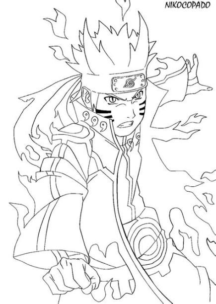Naruto En Modo Kurama para colorear. imprimir e dibujar: Dibujar y Colorear Fácil, dibujos de A Naruto Modo Kurama, como dibujar A Naruto Modo Kurama para colorear