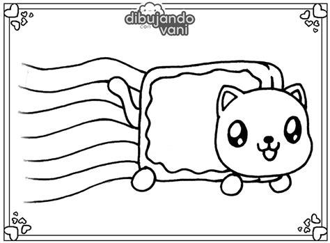 gato nyan cat para imprimir - Dibujando con Vani: Aprende como Dibujar y Colorear Fácil con este Paso a Paso, dibujos de A Nyan Cat, como dibujar A Nyan Cat paso a paso para colorear