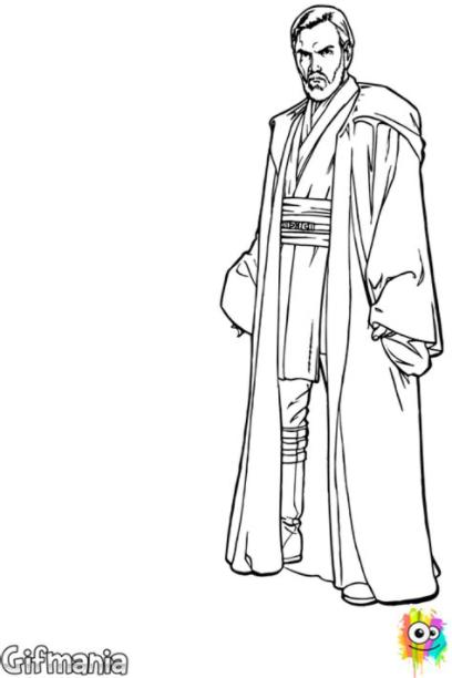 Dibujo de Obi-Wan Kenobi para Colorear | Obi wan. Dibujos: Aprende a Dibujar y Colorear Fácil, dibujos de A Obi Wan Kenobi, como dibujar A Obi Wan Kenobi para colorear