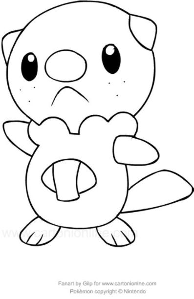 Dibujo de Oshawott de los Pokemon para colorear: Aprender a Dibujar y Colorear Fácil, dibujos de A Oshawott, como dibujar A Oshawott para colorear e imprimir