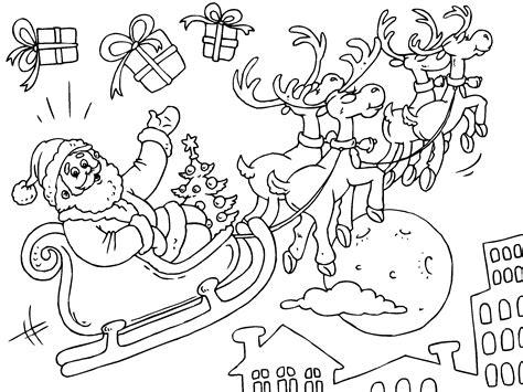 Santa claus volando en su trineo de renos para imprimir: Dibujar y Colorear Fácil, dibujos de A Papa Noel Con Su Trineo, como dibujar A Papa Noel Con Su Trineo para colorear