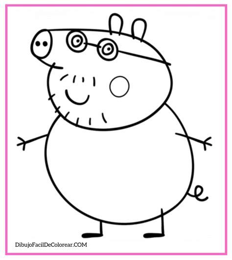 ᐈ 🐷 Dibujos de Peppa Pig Fácil de Colorear 🎨: Aprende a Dibujar Fácil con este Paso a Paso, dibujos de A Papá Pig, como dibujar A Papá Pig paso a paso para colorear