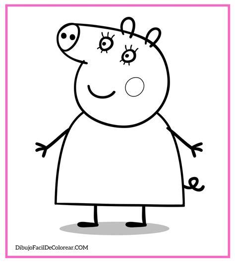 ᐈ 🐷 Dibujos de Peppa Pig Fácil de Colorear 🎨: Dibujar y Colorear Fácil, dibujos de A Papá Pig, como dibujar A Papá Pig para colorear