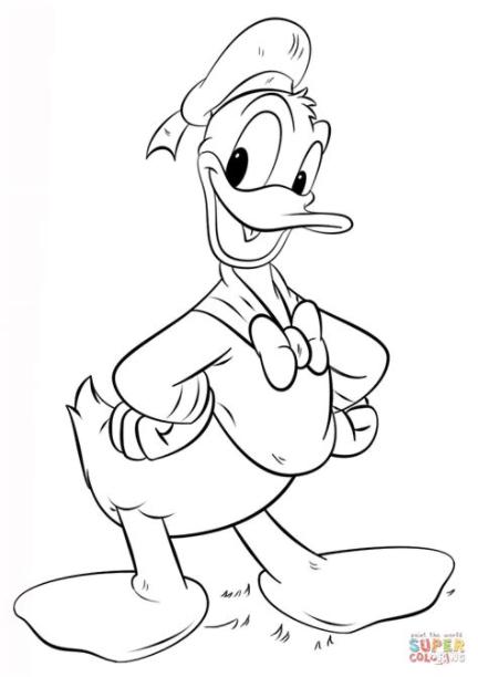 Dibujo de El Pato Donald para colorear | Dibujos para: Aprende a Dibujar Fácil con este Paso a Paso, dibujos de A Pato Donald, como dibujar A Pato Donald para colorear e imprimir