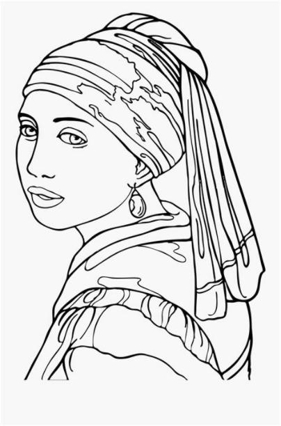 Earring Drawing Face - La Joven De La Perla Para Colorear: Dibujar y Colorear Fácil con este Paso a Paso, dibujos de A Perla, como dibujar A Perla para colorear