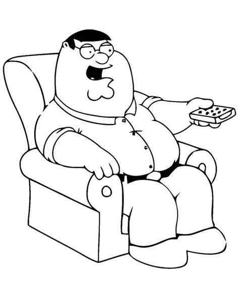 Peter Using TV Remote In Family Guy Coloring Page : Kids: Dibujar y Colorear Fácil, dibujos de A Peter Griffin, como dibujar A Peter Griffin para colorear e imprimir