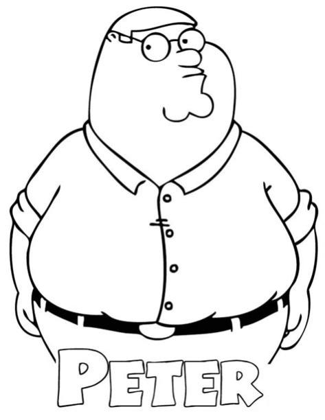 Peter Griffin From Family Guy Coloring Page : Kids Play: Dibujar y Colorear Fácil con este Paso a Paso, dibujos de A Peter Griffin, como dibujar A Peter Griffin paso a paso para colorear
