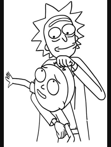 Rick and Morty head rub colouring image: Aprender a Dibujar y Colorear Fácil con este Paso a Paso, dibujos de A Pickle Rick, como dibujar A Pickle Rick para colorear