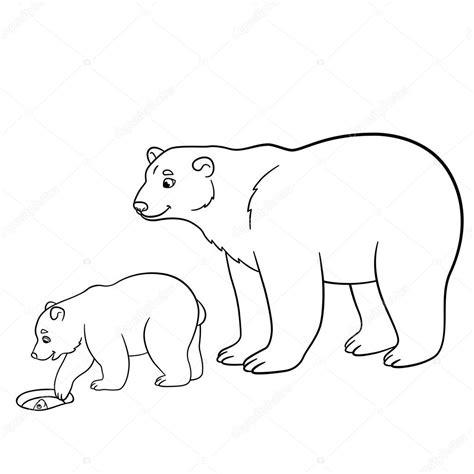 Páginas para colorear. Madre oso polar con su bebé: Aprende a Dibujar y Colorear Fácil, dibujos de A Polar, como dibujar A Polar paso a paso para colorear