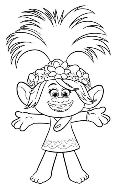 GUM » » trolls 26: Aprender como Dibujar y Colorear Fácil, dibujos de A Poppy De Trolls, como dibujar A Poppy De Trolls para colorear