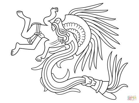 Dibujo de Dios Azteca Quetzalcoatl para colorear | Dibujos: Dibujar y Colorear Fácil con este Paso a Paso, dibujos de A Quetzalcoatl, como dibujar A Quetzalcoatl para colorear
