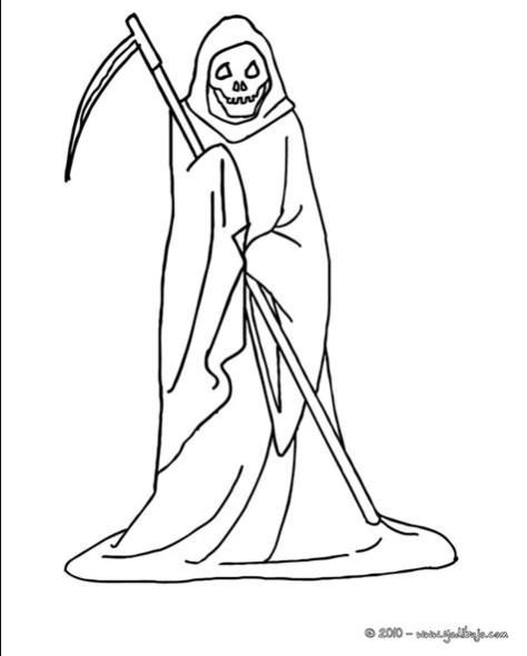 Imágenes de la Santa Muerte para dibujar: Dibujar y Colorear Fácil, dibujos de A Reaper, como dibujar A Reaper para colorear e imprimir