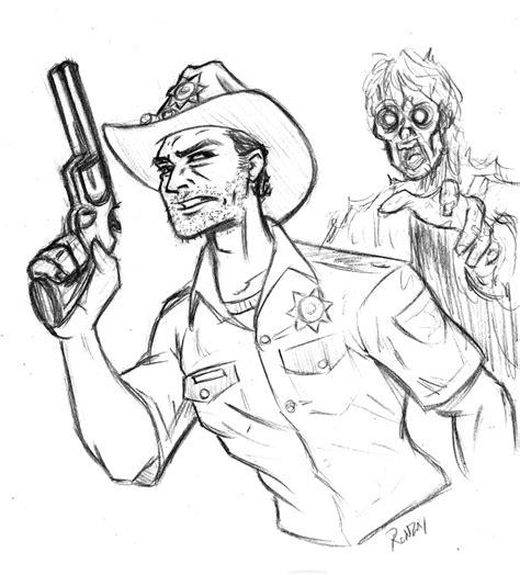 Art Jumble Blog: Rick Grimes- Walking Dead: Aprende a Dibujar Fácil, dibujos de A Rick Grimes, como dibujar A Rick Grimes para colorear
