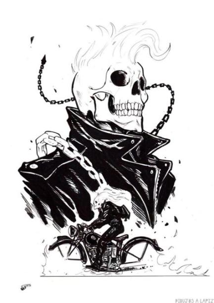 磊 Dibujos de ghost rider【+35】Fáciles y a lapiz: Dibujar y Colorear Fácil, dibujos de A Rider, como dibujar A Rider paso a paso para colorear