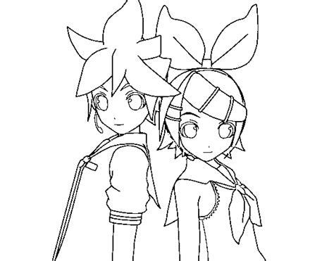 Dibujo de Len y Rin Kagamine Vocaloid para Colorear: Dibujar Fácil con este Paso a Paso, dibujos de A Rin, como dibujar A Rin para colorear