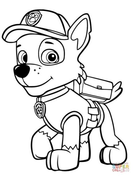 Dibujo de Paw Patrol Rocky para colorear | Dibujos para: Aprender a Dibujar Fácil, dibujos de A Rocky Paw Patrol, como dibujar A Rocky Paw Patrol para colorear e imprimir