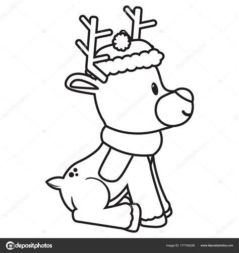 Imagenes De Navidad Para Colorear Kawaii Reno - páginas: Dibujar Fácil, dibujos de A Rodolfo El Reno, como dibujar A Rodolfo El Reno paso a paso para colorear