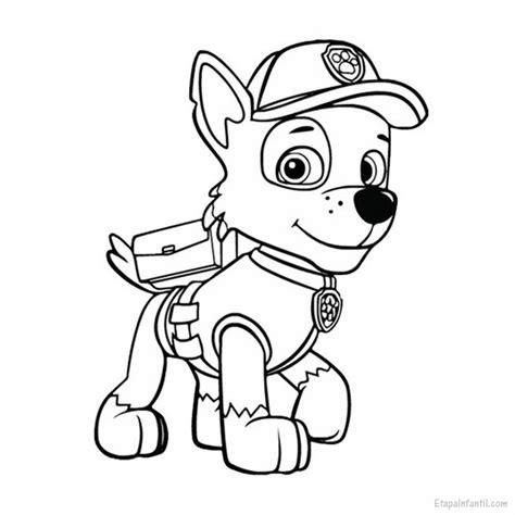 Dibujo para colorear de La Patrulla Canina: Rocky: Dibujar y Colorear Fácil, dibujos de A Roki De La Patrulla Canina, como dibujar A Roki De La Patrulla Canina para colorear e imprimir