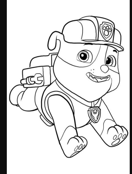 Dibujo de Rubble de PAW Patrol : La Patrulla Canina para: Aprende a Dibujar Fácil, dibujos de A Rubble, como dibujar A Rubble paso a paso para colorear