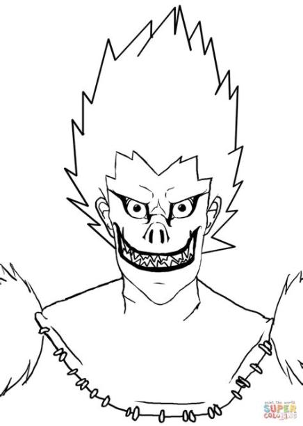 Dibujo de Ryuk de Death Note Manga para colorear | Dibujos: Dibujar y Colorear Fácil con este Paso a Paso, dibujos de A Ryuk, como dibujar A Ryuk paso a paso para colorear