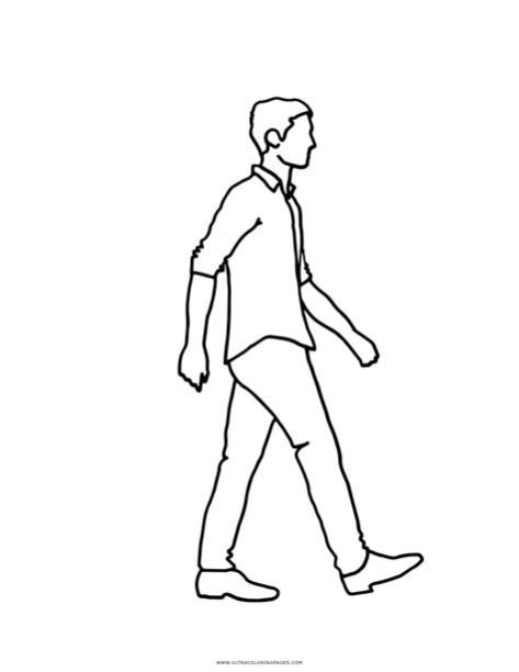 Dibujo De Hombre Caminando Para Colorear - Ultra Coloring: Aprende como Dibujar Fácil, dibujos de A Samina, como dibujar A Samina para colorear e imprimir