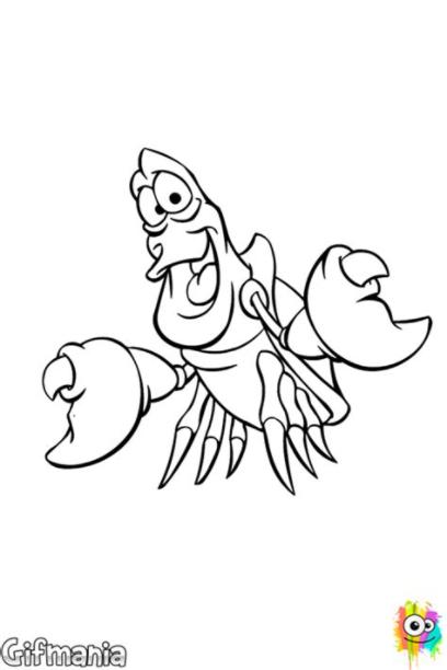 Sebastian crab coloring page | Little mermaid drawings: Dibujar y Colorear Fácil, dibujos de A Sebastian, como dibujar A Sebastian para colorear e imprimir
