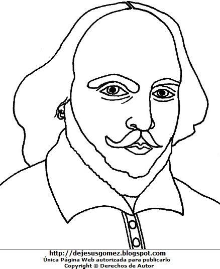 PÁGINA EDUCATIVA MADRE CREATIVA: DIBUJOS DE WILLIAM: Dibujar Fácil, dibujos de A Shakespeare, como dibujar A Shakespeare para colorear e imprimir