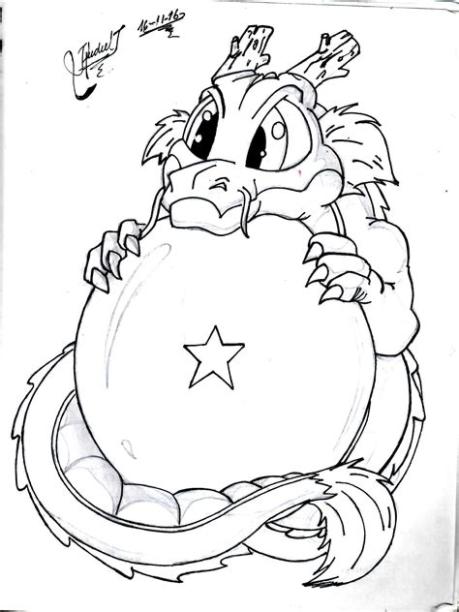 un dibujo de parctica chibi Shen long | Dibujos. Dragones: Dibujar Fácil, dibujos de A Shenron, como dibujar A Shenron paso a paso para colorear
