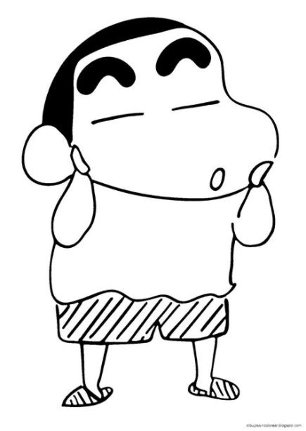 Dibujos Sin Colorear: Dibujos de personajes de Shin Chan: Dibujar Fácil, dibujos de A Shin Chan, como dibujar A Shin Chan paso a paso para colorear
