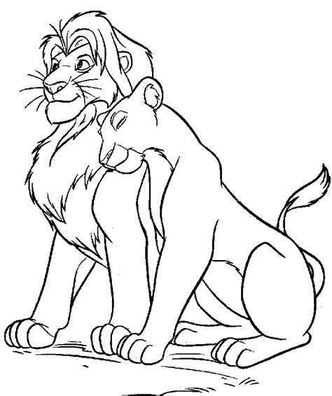 Dibujo para colorear - Simba y Nala caminar: Dibujar Fácil, dibujos de A Simba Y Nala, como dibujar A Simba Y Nala paso a paso para colorear