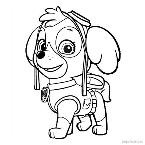Dibujos de La Patrulla Canina para colorear - Etapa Infantil: Aprende como Dibujar Fácil, dibujos de A Skye, como dibujar A Skye para colorear e imprimir