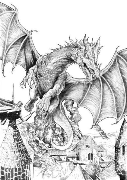 Smaug The Hobbit Coloring Page Dragon (With images: Dibujar Fácil, dibujos de A Smaug, como dibujar A Smaug paso a paso para colorear