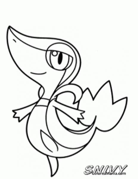 Pokemon Snivy Para Colorear: Dibujar y Colorear Fácil, dibujos de A Snivy, como dibujar A Snivy para colorear e imprimir