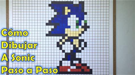 Cómo Dibujar a Sonic en 8 bit o Pixel Art! Tutorial PASO: Dibujar Fácil, dibujos de A Sonic Pixelado, como dibujar A Sonic Pixelado para colorear