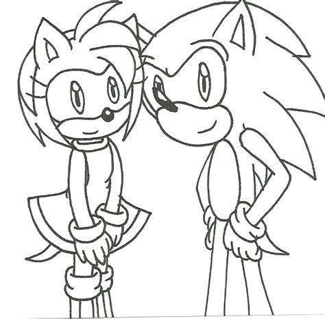 uncolored Sonic x Amy by cmara on DeviantArt: Dibujar y Colorear Fácil, dibujos de A Sonic Y Amy, como dibujar A Sonic Y Amy para colorear