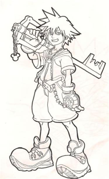 Sora by ibleach121 on DeviantArt: Dibujar y Colorear Fácil, dibujos de A Sora De Kingdom Hearts, como dibujar A Sora De Kingdom Hearts paso a paso para colorear