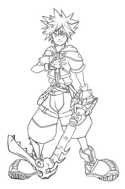 KH2 Sora Lineart by qukai415 on DeviantArt: Aprender como Dibujar y Colorear Fácil con este Paso a Paso, dibujos de A Sora Kingdom Hearts, como dibujar A Sora Kingdom Hearts para colorear e imprimir